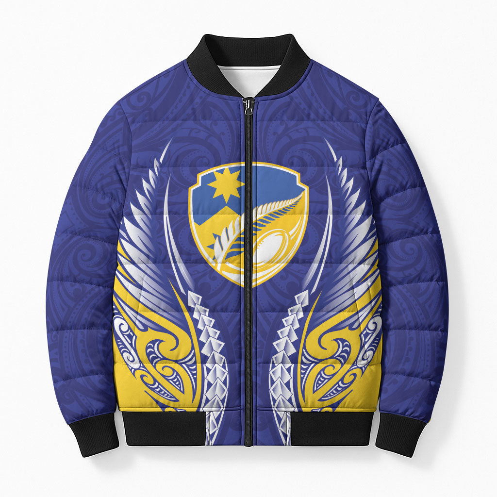Otago 2026 Rugby Custom Bomber Puffer Jacket NZ Maori Silver Fern