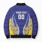 Otago 2026 Rugby Custom Bomber Puffer Jacket NZ Maori Silver Fern