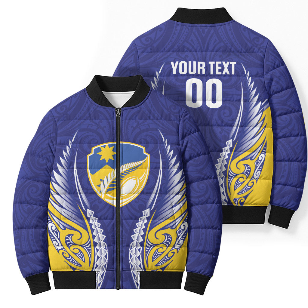 Otago 2026 Rugby Custom Bomber Puffer Jacket NZ Maori Silver Fern