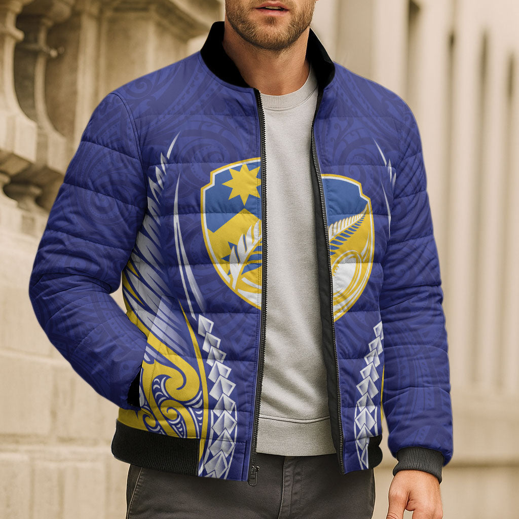 Otago 2026 Rugby Custom Bomber Puffer Jacket NZ Maori Silver Fern
