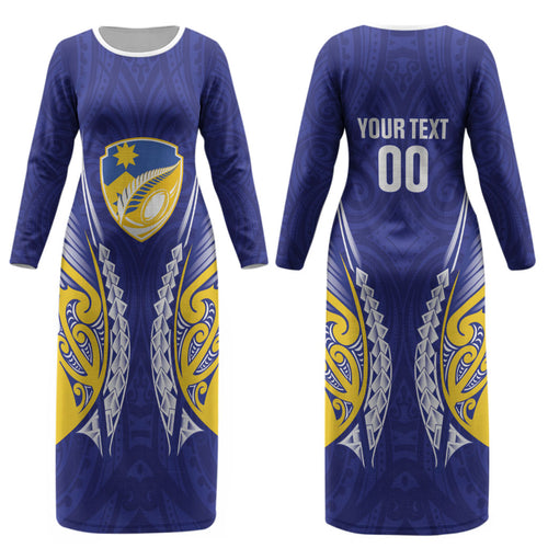 Otago 2026 Rugby Custom Couples Matching Long Sleeve Bodycon Dress and Long Sleeve Button Shirt NZ Maori Silver Fern LT14