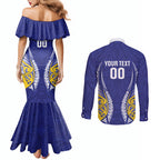 Otago 2026 Rugby Custom Couples Matching Mermaid Dress and Long Sleeve Button Shirt NZ Maori Silver Fern
