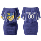 Otago 2026 Rugby Custom Couples Matching Off Shoulder Short Dress and Long Sleeve Button Shirt NZ Maori Silver Fern LT14