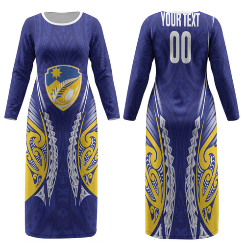 Otago 2026 Rugby Custom Family Matching Long Sleeve Bodycon Dress and Hawaiian Shirt NZ Maori Silver Fern