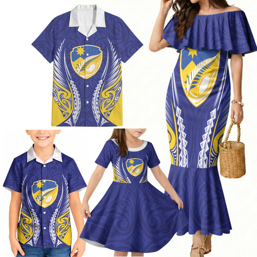 Otago 2026 Rugby Custom Family Matching Mermaid Dress and Hawaiian Shirt NZ Maori Silver Fern