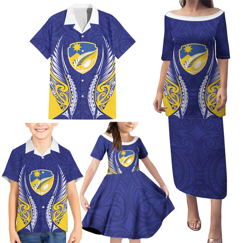 Otago 2026 Rugby Custom Family Matching Puletasi and Hawaiian Shirt NZ Maori Silver Fern