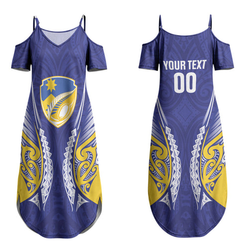 Otago 2026 Rugby Custom Family Matching Summer Maxi Dress and Hawaiian Shirt NZ Maori Silver Fern