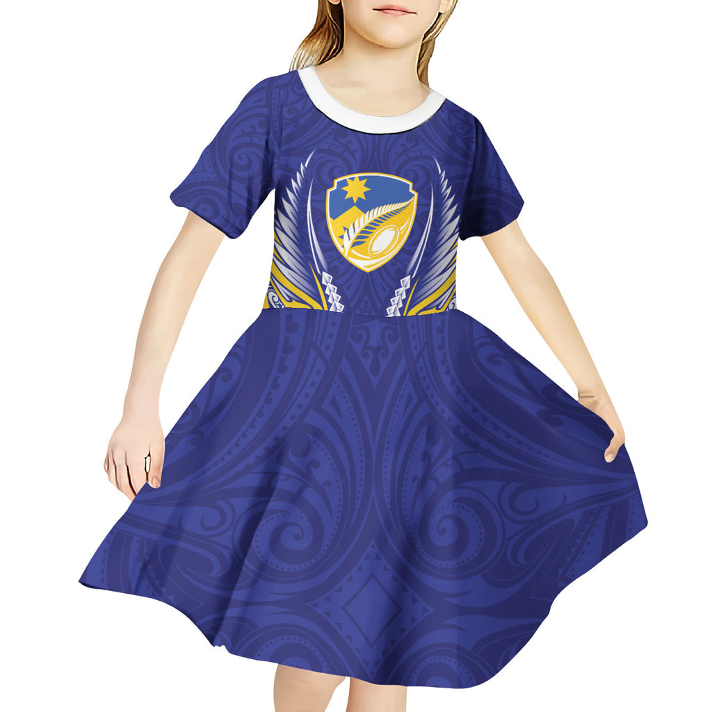 Otago 2026 Rugby Custom Kid Short Sleeve Dress NZ Maori Silver Fern