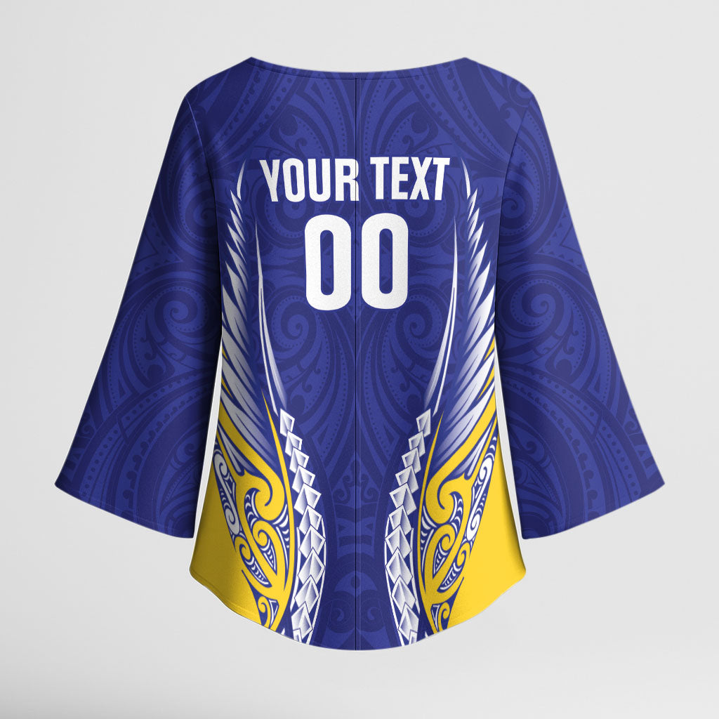 Otago 2026 Rugby Custom Kimono Sleeve Blouse NZ Maori Silver Fern