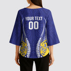 Otago 2026 Rugby Custom Kimono Sleeve Blouse NZ Maori Silver Fern