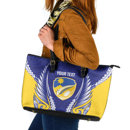 Otago 2026 Rugby Custom Leather Tote Bag NZ Maori Silver Fern