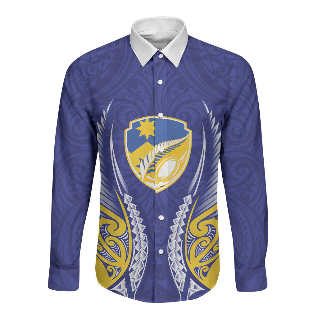 Otago 2026 Rugby Custom Long Sleeve Button Shirt NZ Maori Silver Fern