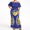 Otago 2026 Rugby Custom Off Shoulder Maxi Dress NZ Maori Silver Fern