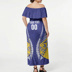 Otago 2026 Rugby Custom Off Shoulder Maxi Dress NZ Maori Silver Fern