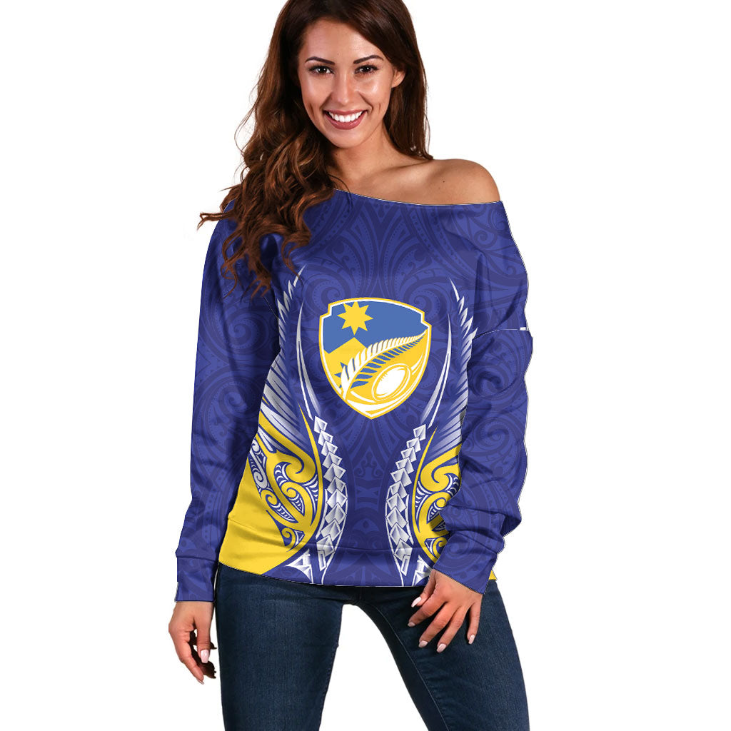 Otago 2026 Rugby Custom Off Shoulder Sweater NZ Maori Silver Fern