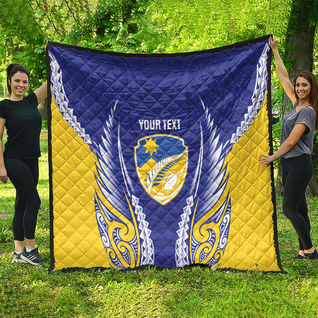 Otago 2026 Rugby Custom Quilt NZ Maori Silver Fern