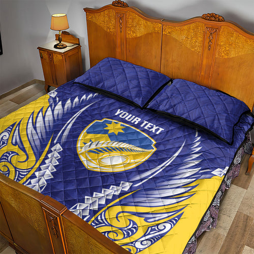 Otago 2026 Rugby Custom Quilt Bed Set NZ Maori Silver Fern