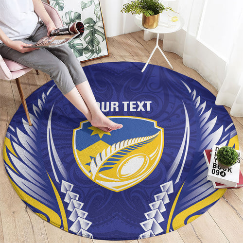 Otago 2026 Rugby Custom Round Carpet NZ Maori Silver Fern