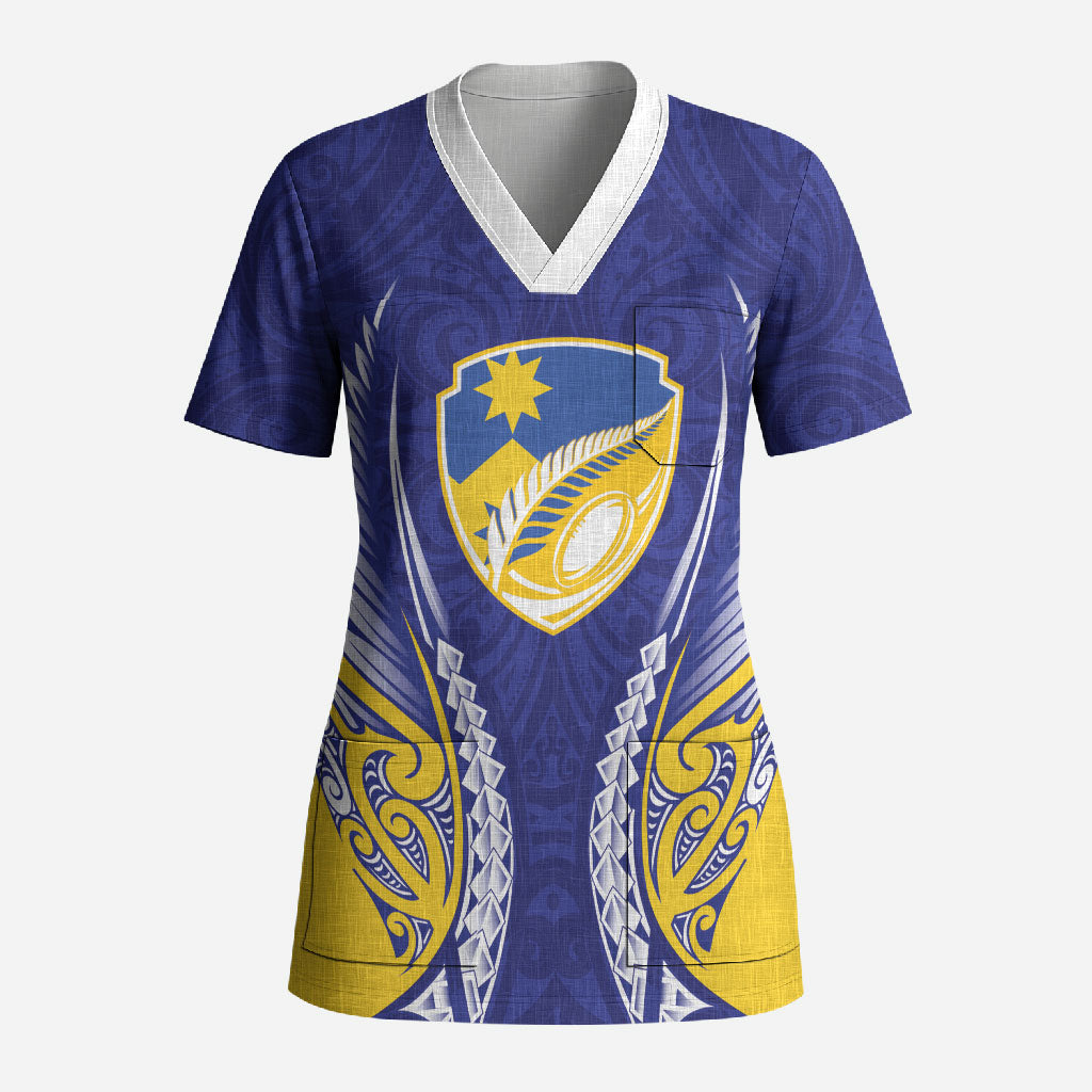 Otago 2026 Rugby Custom Scrub Top NZ Maori Silver Fern