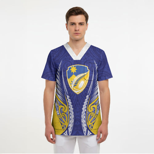 Otago 2026 Rugby Custom Scrub Top NZ Maori Silver Fern