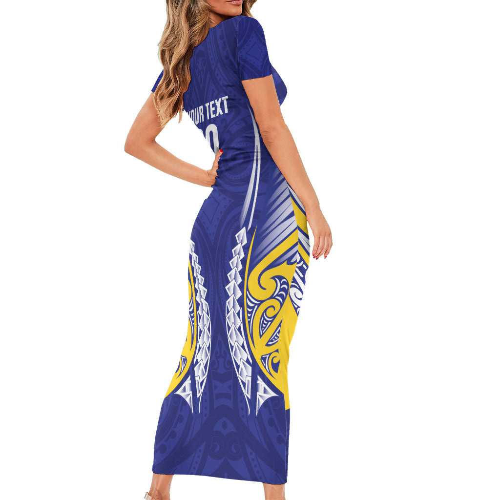 Otago 2026 Rugby Custom Short Sleeve Bodycon Dress NZ Maori Silver Fern