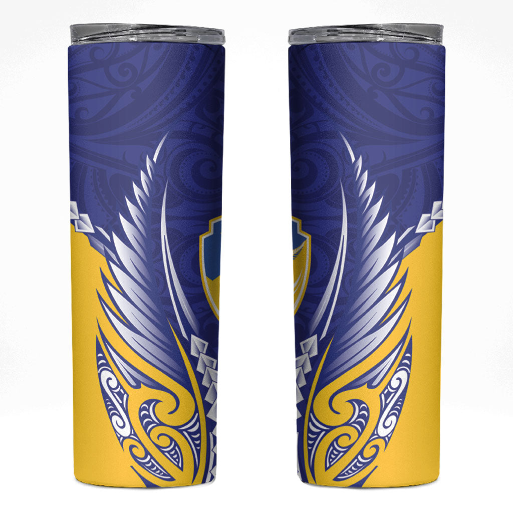 Otago 2026 Rugby Custom Skinny Tumbler NZ Maori Silver Fern