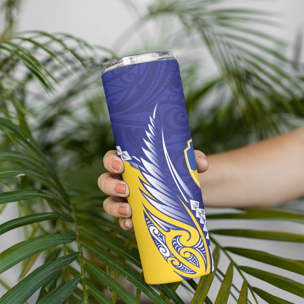 Otago 2026 Rugby Custom Skinny Tumbler NZ Maori Silver Fern