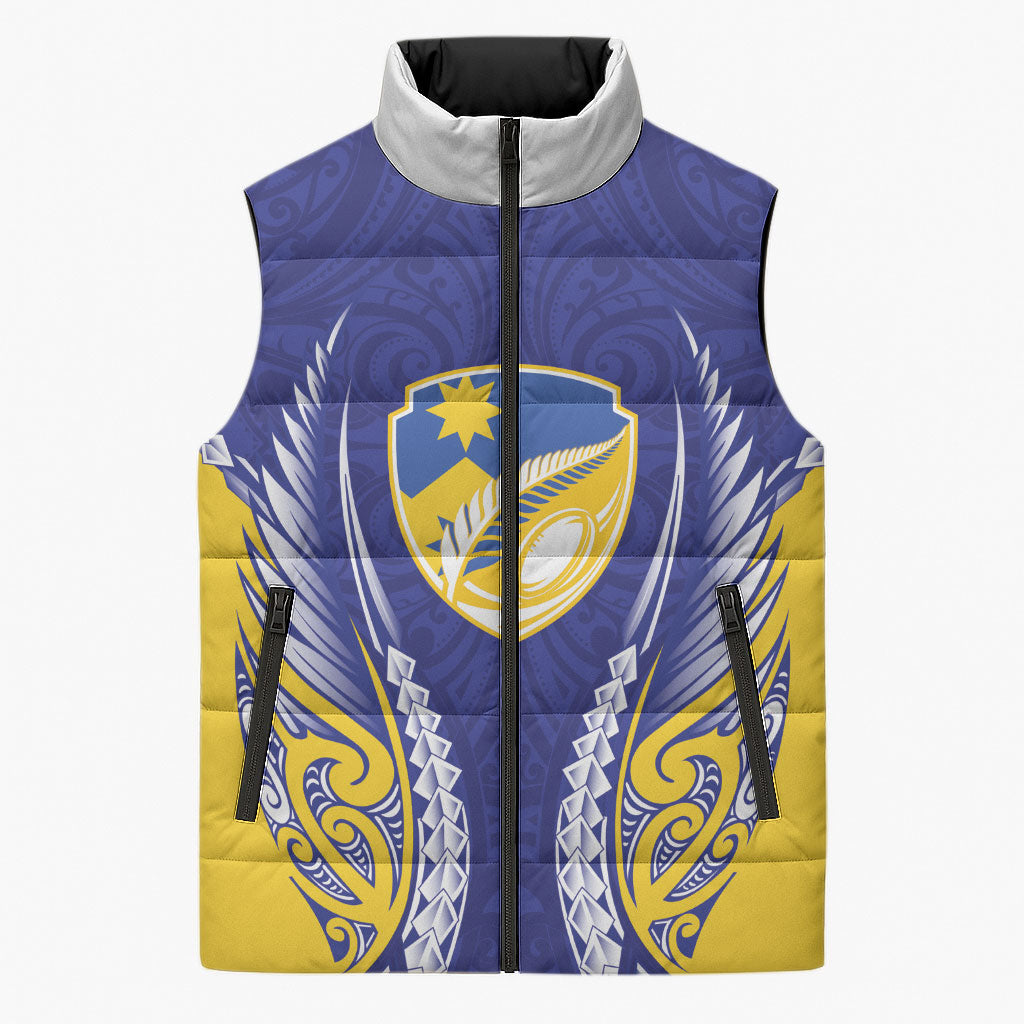Otago 2026 Rugby Custom Sleeveless Puffer Jacket NZ Maori Silver Fern