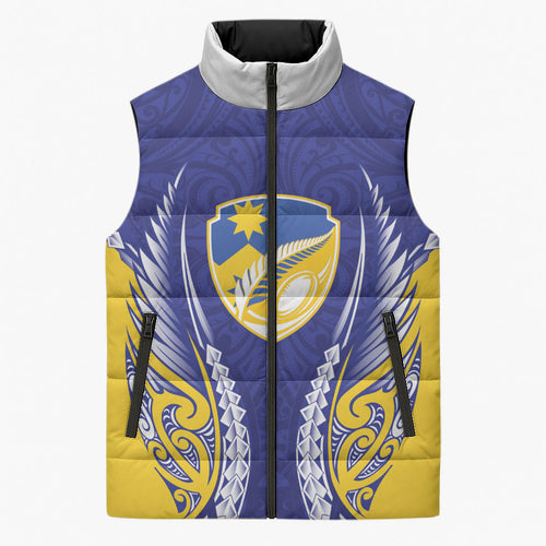 Otago 2026 Rugby Custom Sleeveless Puffer Jacket NZ Maori Silver Fern