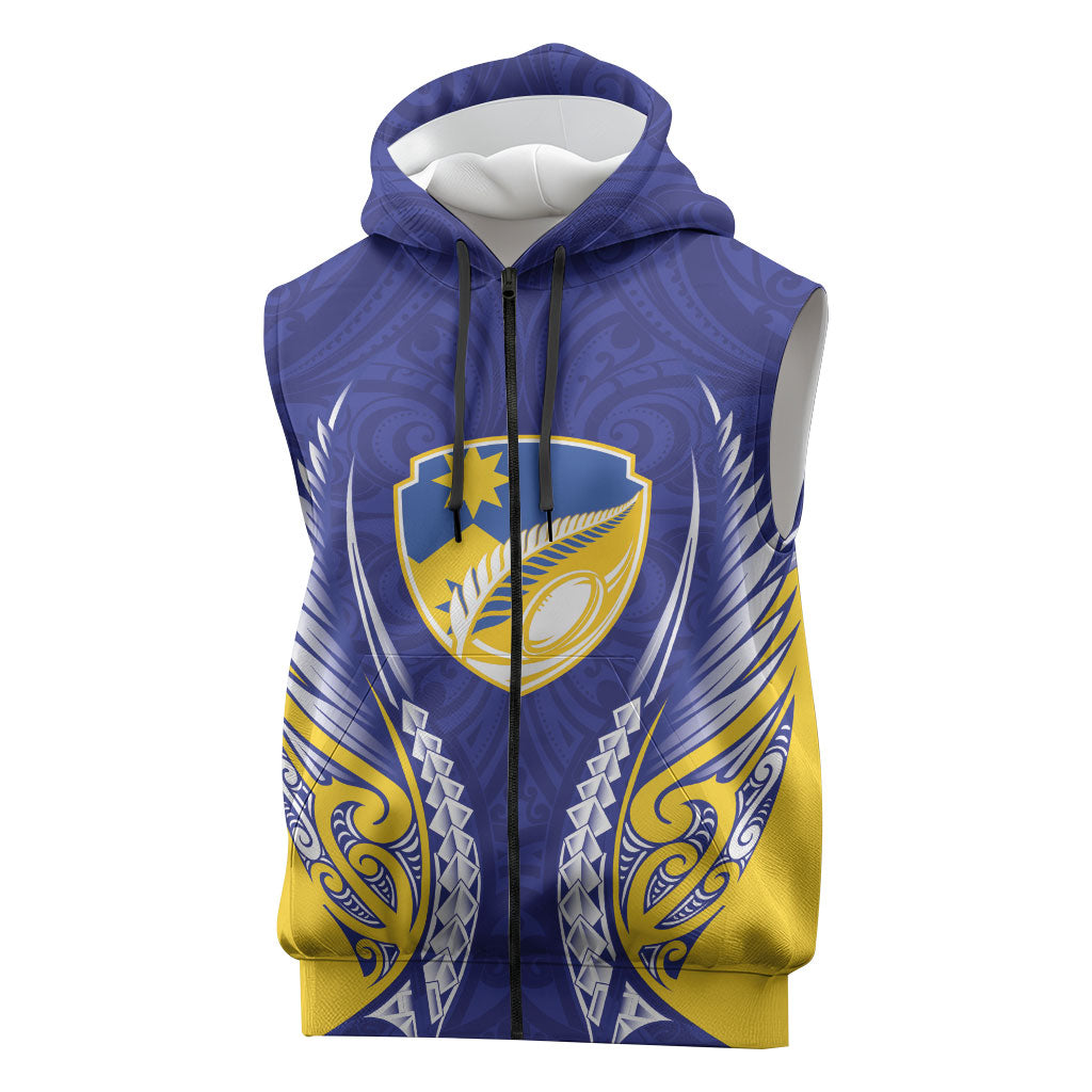 Otago 2026 Rugby Custom Sleeveless Zip Hoodie NZ Maori Silver Fern