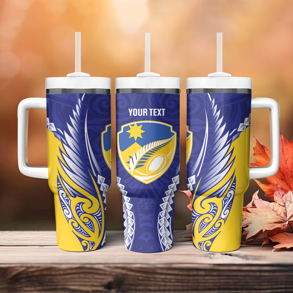 Otago 2026 Rugby Custom Tumbler With Handle NZ Maori Silver Fern