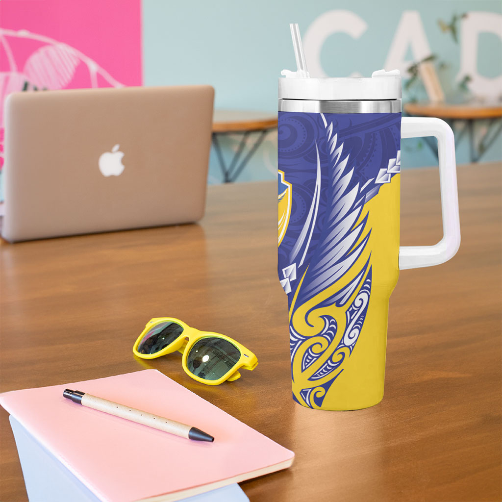 Otago 2026 Rugby Custom Tumbler With Handle NZ Maori Silver Fern