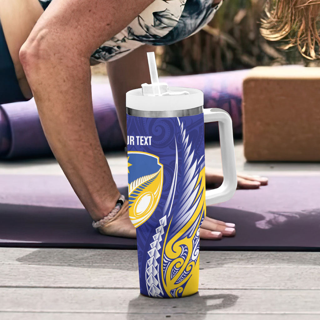 Otago 2026 Rugby Custom Tumbler With Handle NZ Maori Silver Fern