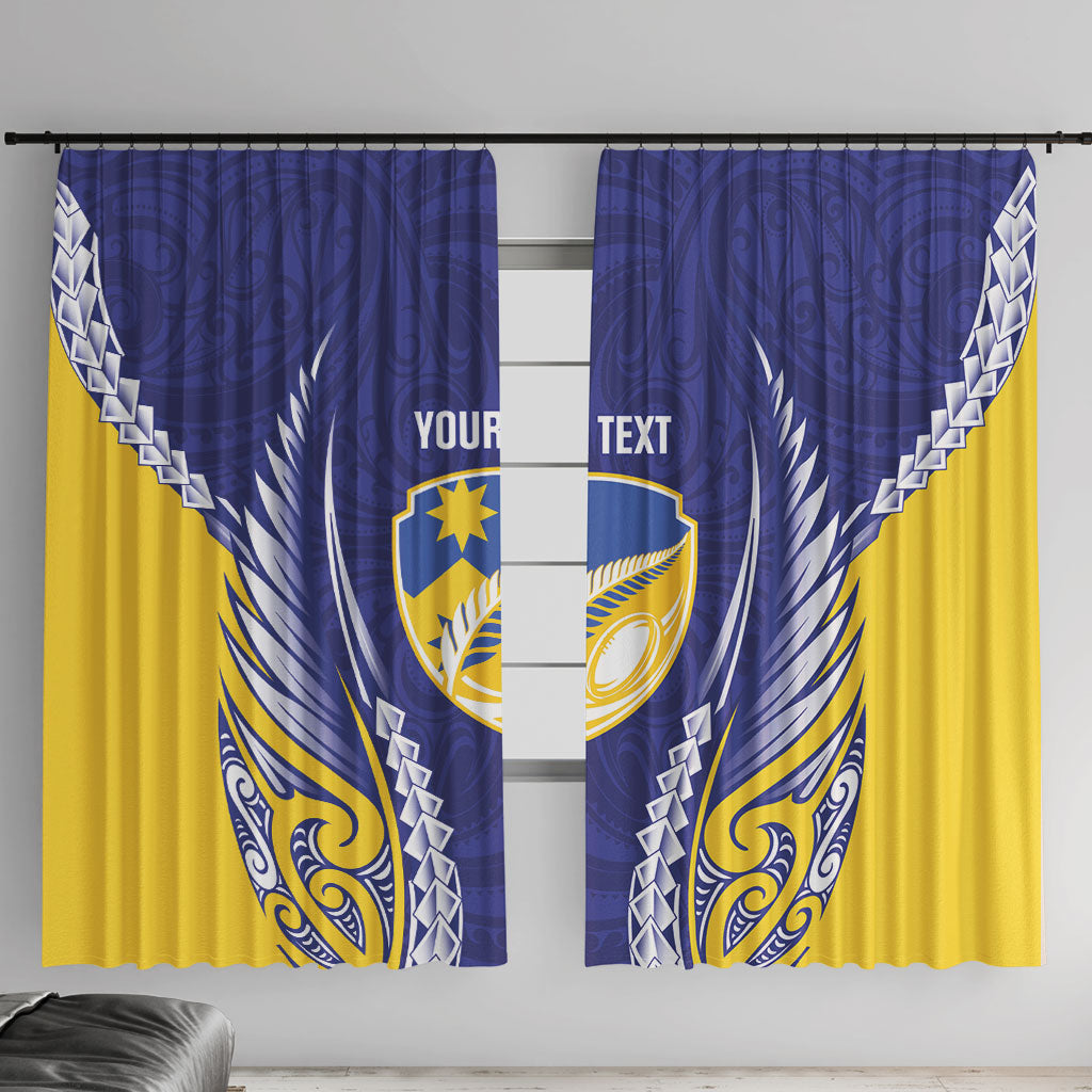 Otago 2026 Rugby Custom Window Curtain NZ Maori Silver Fern