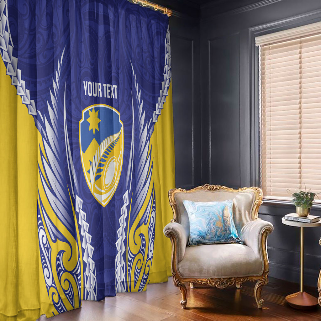 Otago 2026 Rugby Custom Window Curtain NZ Maori Silver Fern