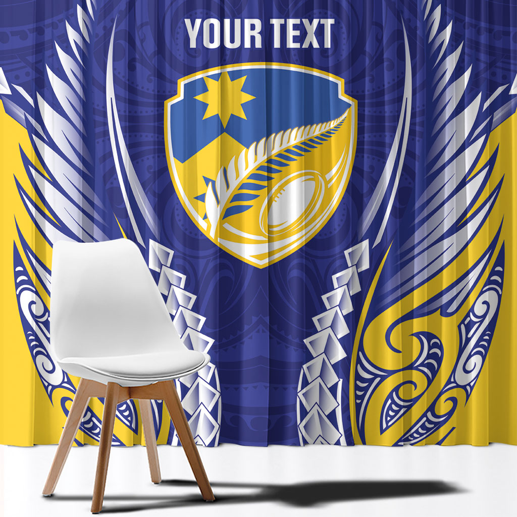 Otago 2026 Rugby Custom Window Curtain NZ Maori Silver Fern