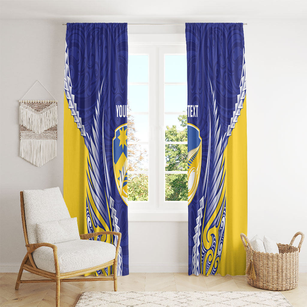 Otago 2026 Rugby Custom Window Curtain NZ Maori Silver Fern