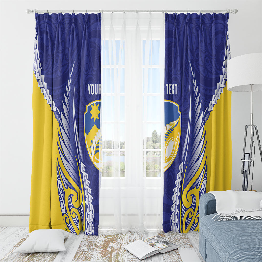 Otago 2026 Rugby Custom Window Curtain NZ Maori Silver Fern