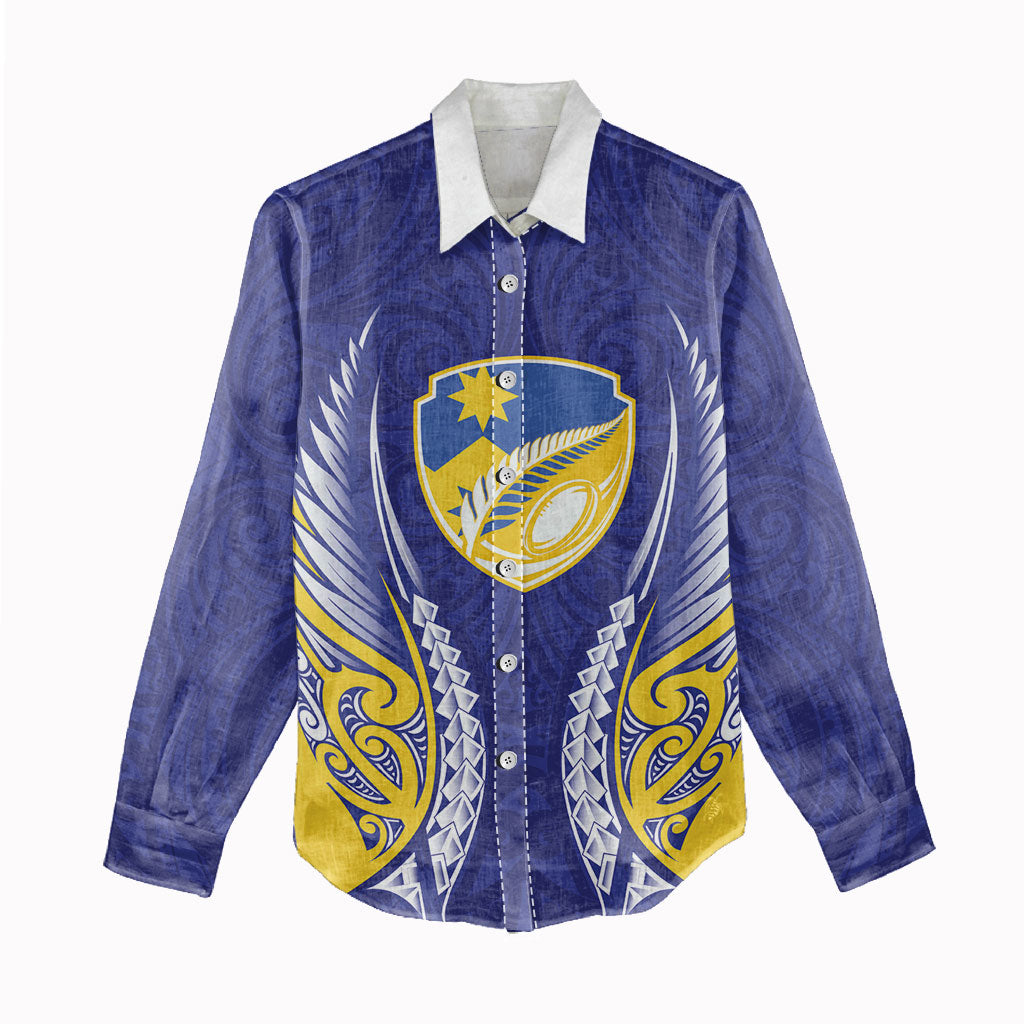 Otago 2026 Rugby Custom Women Casual Shirt NZ Maori Silver Fern