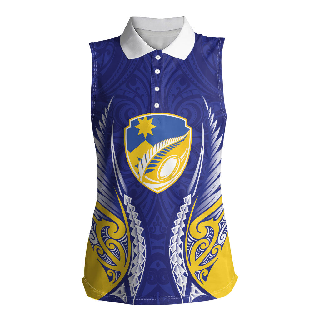 Otago 2026 Rugby Custom Women Sleeveless Polo Shirt NZ Maori Silver Fern
