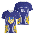 Otago 2026 Rugby Custom Women V-Neck T-Shirt NZ Maori Silver Fern