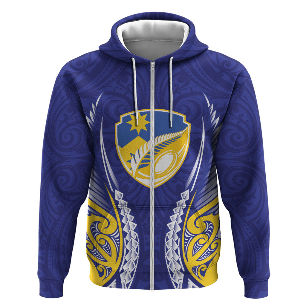 Otago 2026 Rugby Custom Zip Hoodie NZ Maori Silver Fern