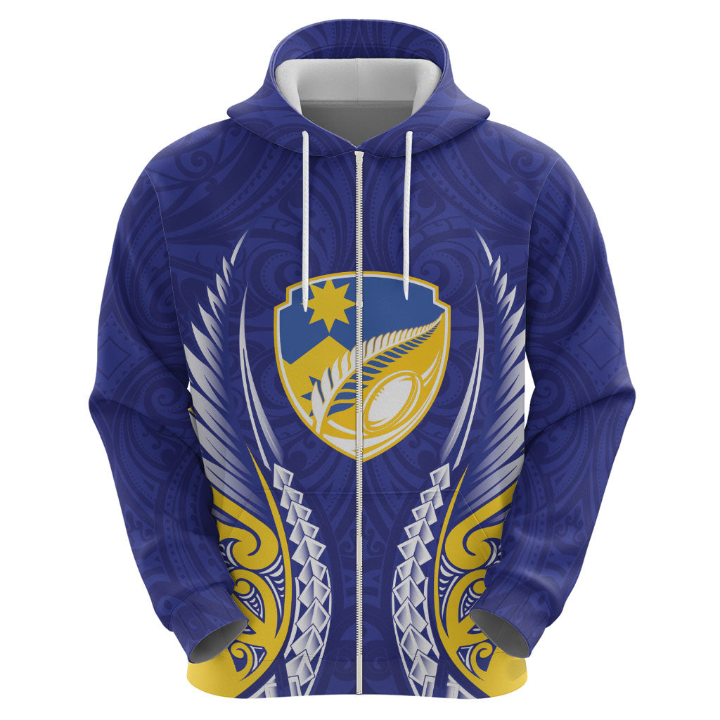 Otago 2026 Rugby Custom Zip Hoodie NZ Maori Silver Fern