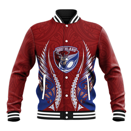 Southland 2026 Rugby Custom Baseball Jacket NZ Maori Silver Fern