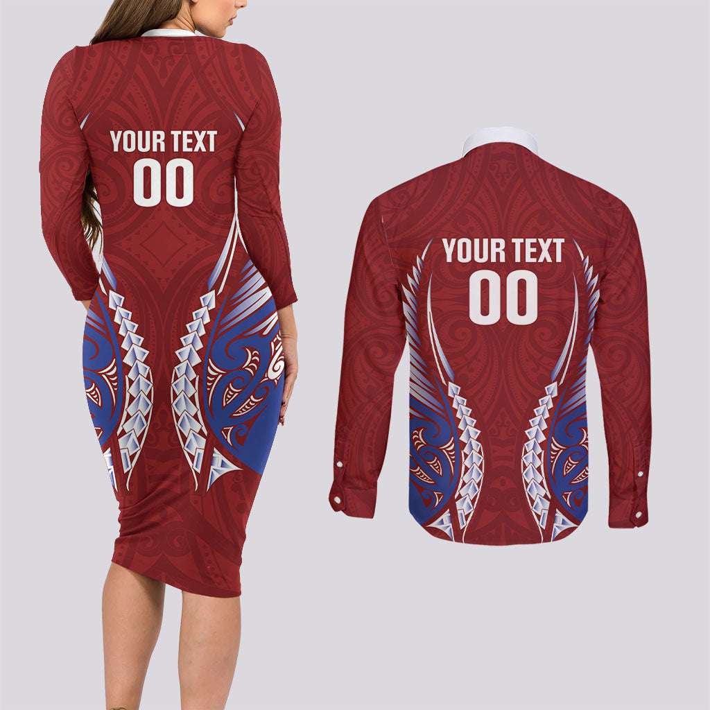 Southland 2026 Rugby Custom Couples Matching Long Sleeve Bodycon Dress and Long Sleeve Button Shirt NZ Maori Silver Fern
