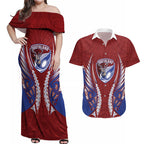Southland 2026 Rugby Custom Couples Matching Off Shoulder Maxi Dress and Hawaiian Shirt NZ Maori Silver Fern