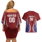 Southland 2026 Rugby Custom Couples Matching Off Shoulder Short Dress and Hawaiian Shirt NZ Maori Silver Fern