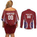 Southland 2026 Rugby Custom Couples Matching Off Shoulder Short Dress and Long Sleeve Button Shirt NZ Maori Silver Fern