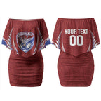 Southland 2026 Rugby Custom Couples Matching Off Shoulder Short Dress and Long Sleeve Button Shirt NZ Maori Silver Fern LT14