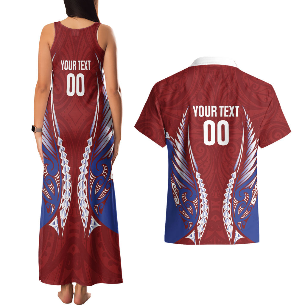 Southland 2026 Rugby Custom Couples Matching Tank Maxi Dress and Hawaiian Shirt NZ Maori Silver Fern
